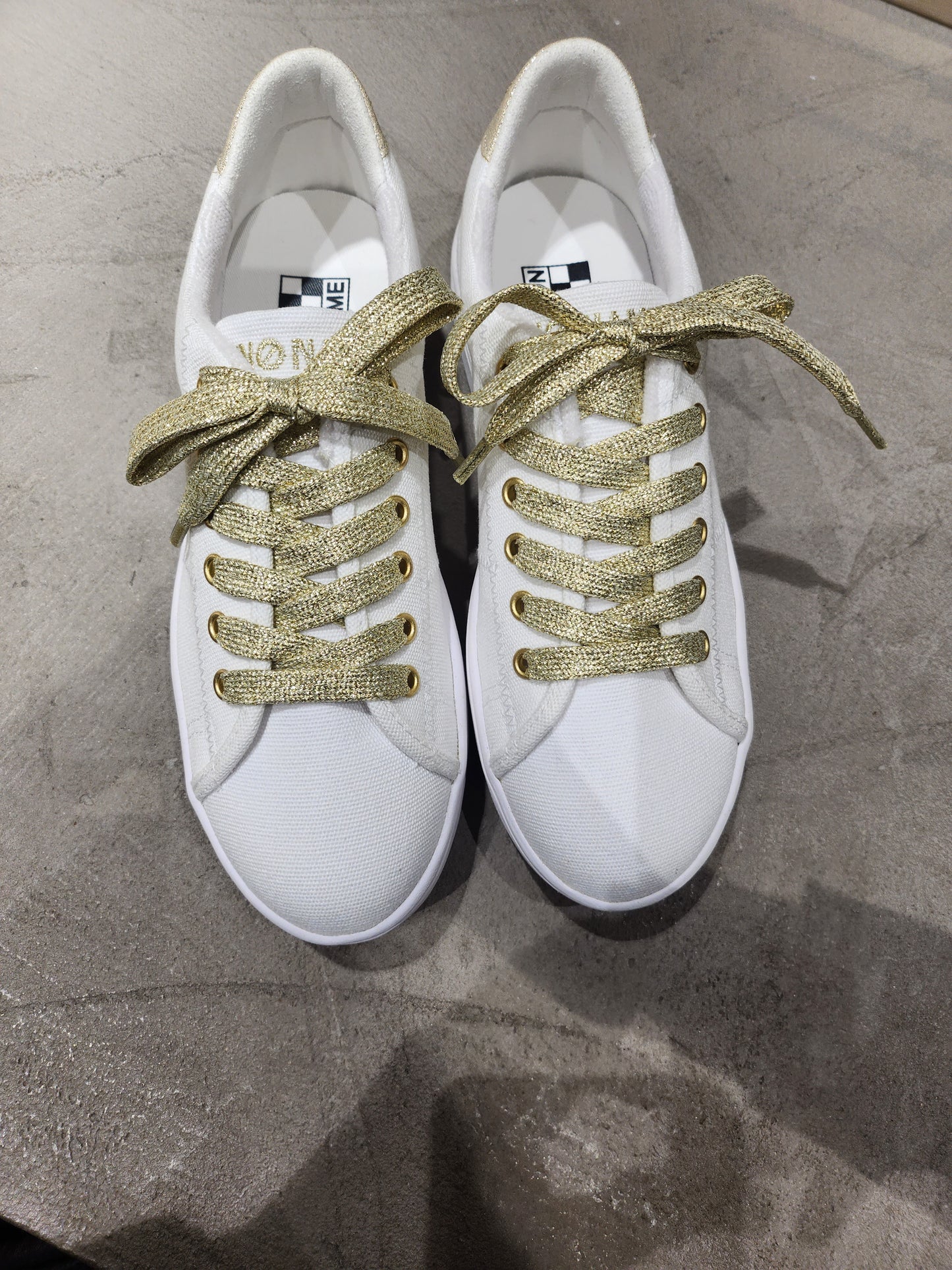 Baskets No name PLATO M SNEAKER - GOLD - WHITE