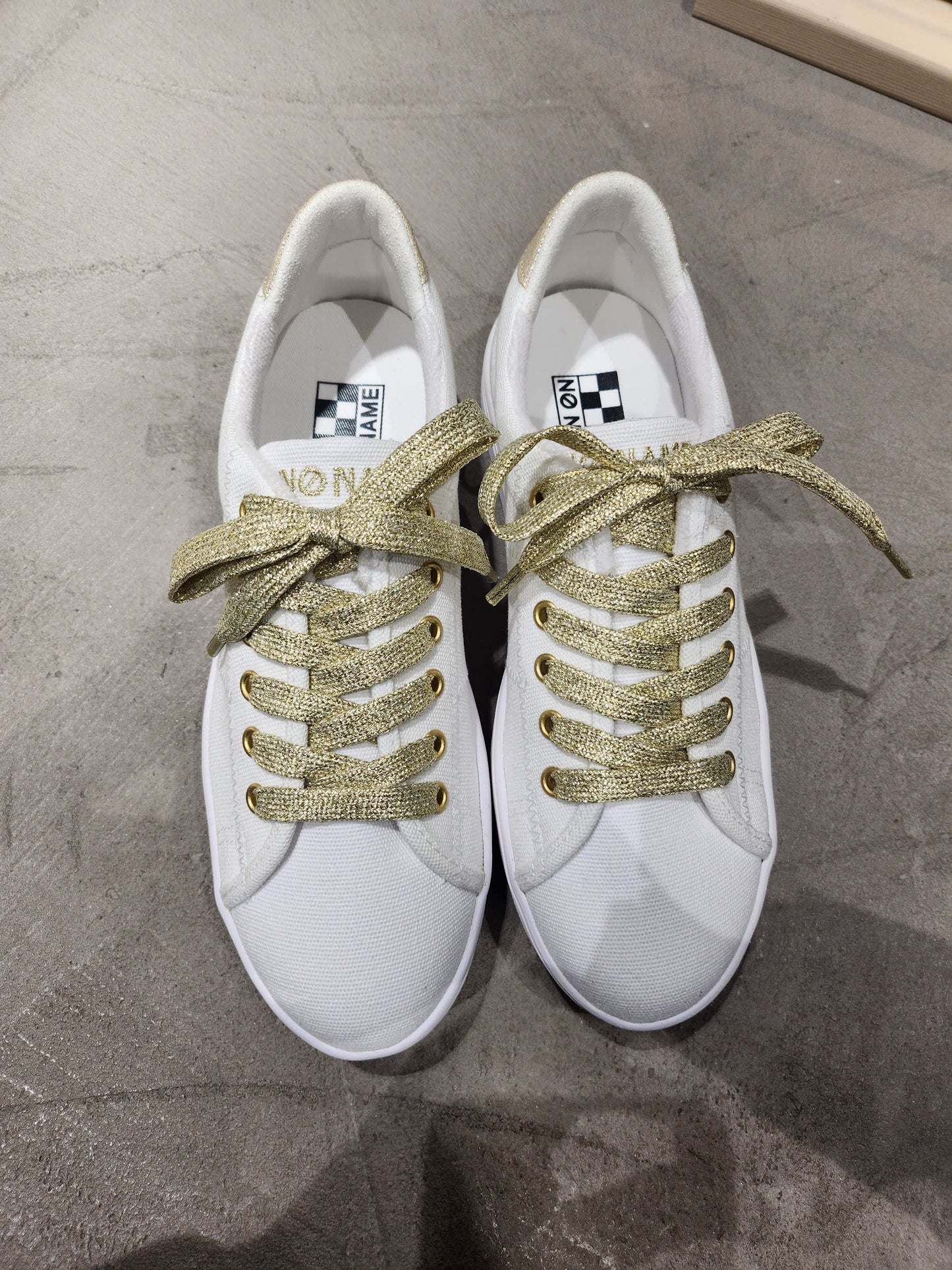 Baskets No name PLATO M SNEAKER - GOLD - WHITE