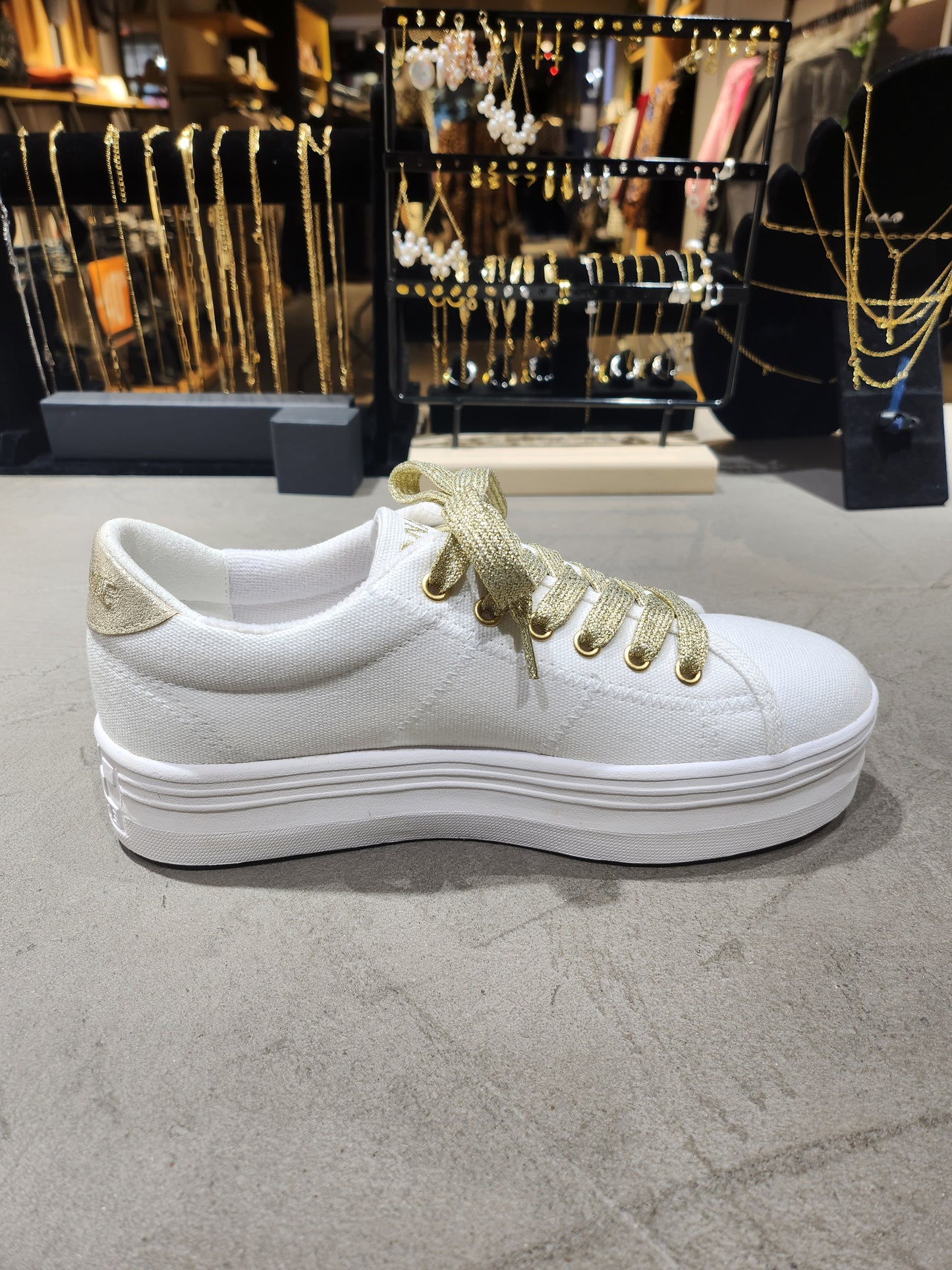 Baskets No name PLATO M SNEAKER - GOLD - WHITE