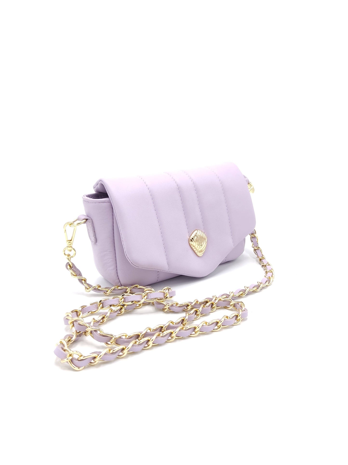 Sac en cuir couleur lilas