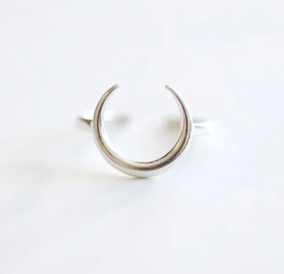 Bague en forme de lune en argent