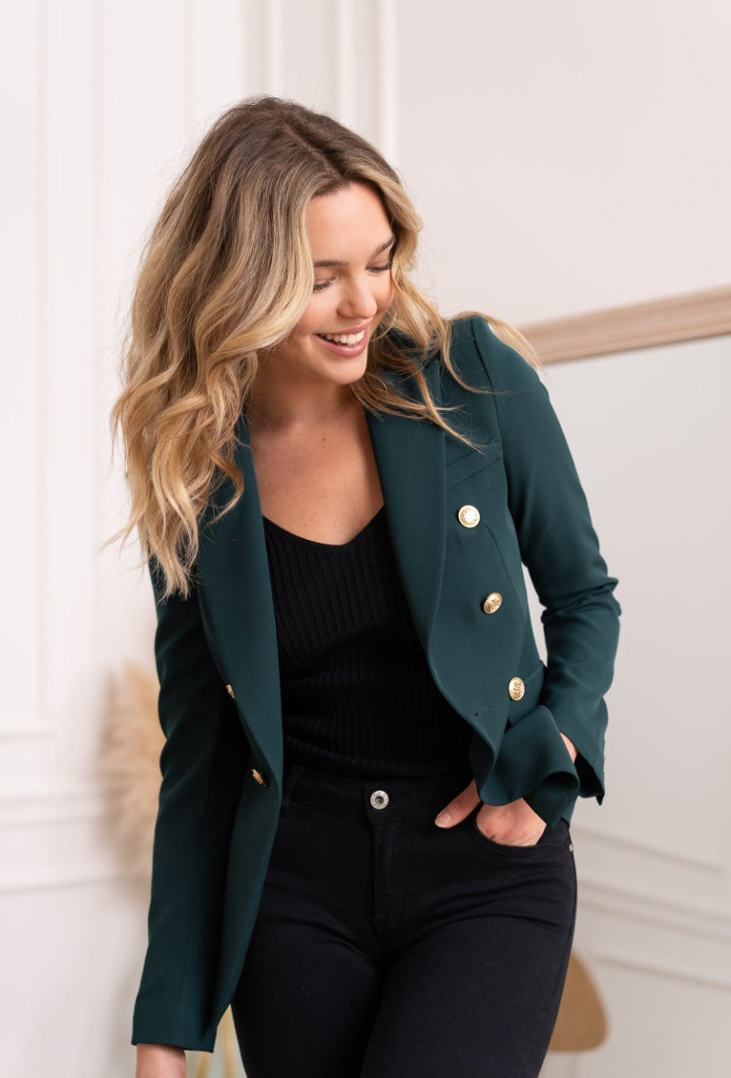 Veste blazer croisée avec boutons dorés Choklate