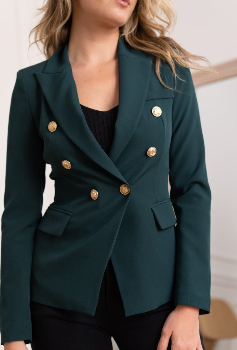 Veste blazer croisée avec boutons dorés Choklate