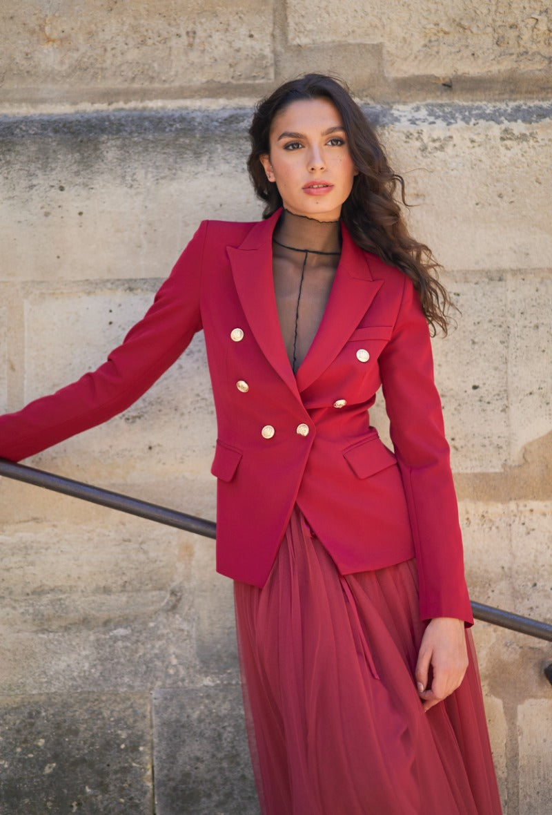 Veste blazer croisée avec boutons dorés Choklate