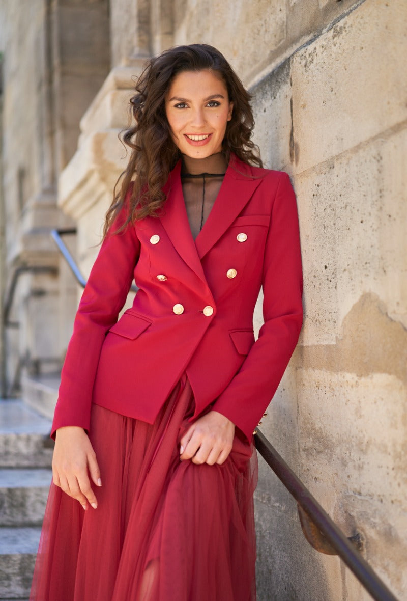 Veste blazer croisée avec boutons dorés Choklate