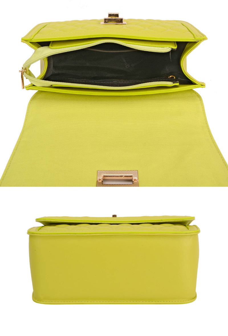 Sac à main David Jones jaune fluo