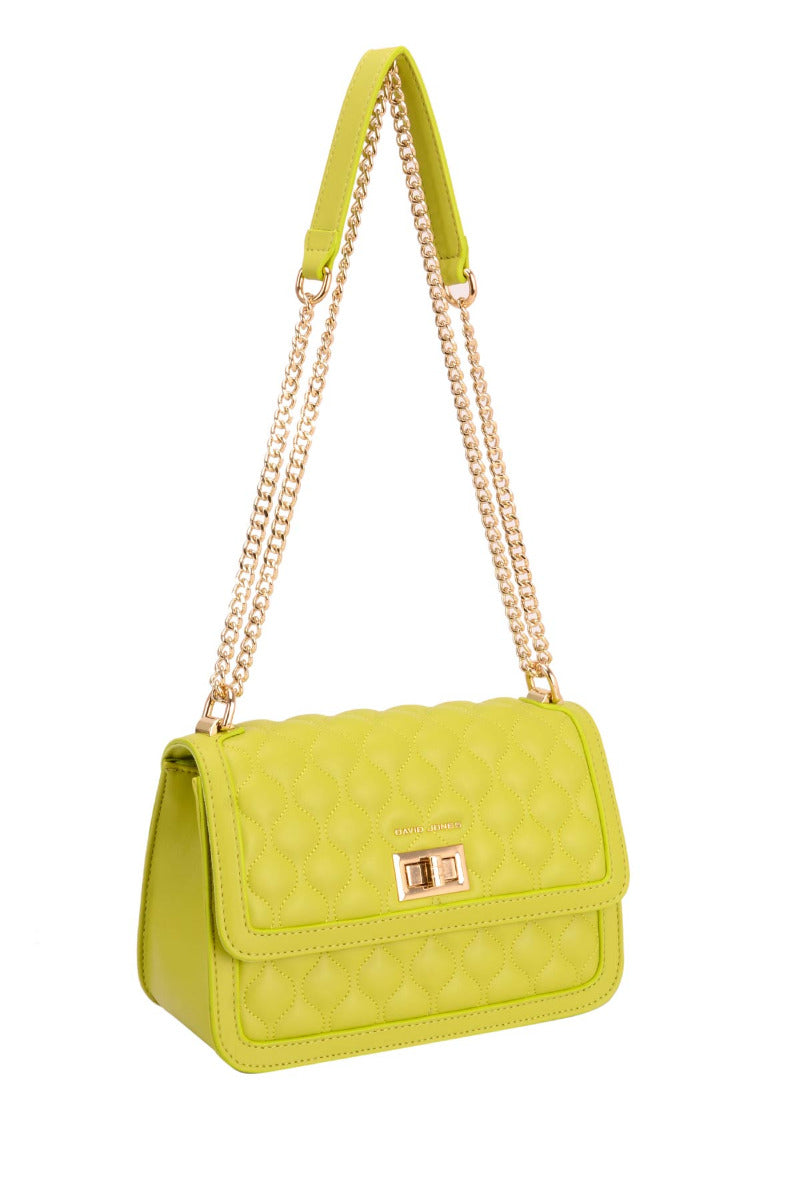 Sac à main David Jones jaune fluo