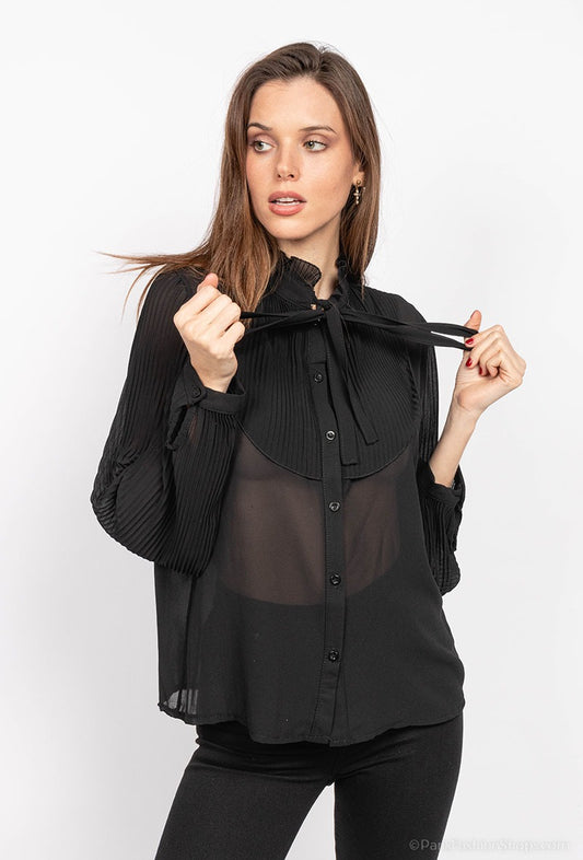 Chemise transparente boutonnée TU