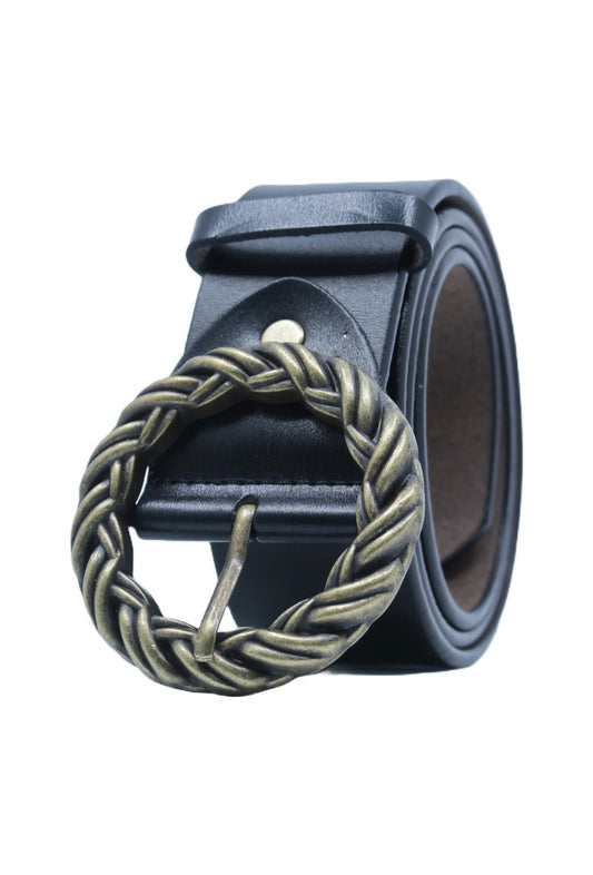 Ceinture large en cuir